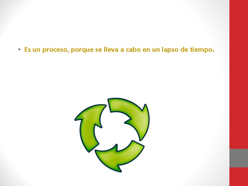 Es un proceso, porque se lleva a cabo en un lapso de tiempo.